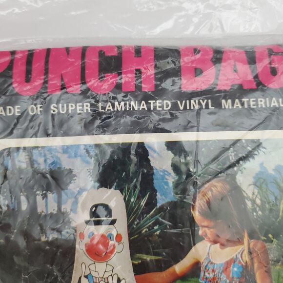 Vtg Charlie The Clown Punch Bag 1977 Inflatable New in Bag Goodwin Brand 36" T - Picture 4 of 9